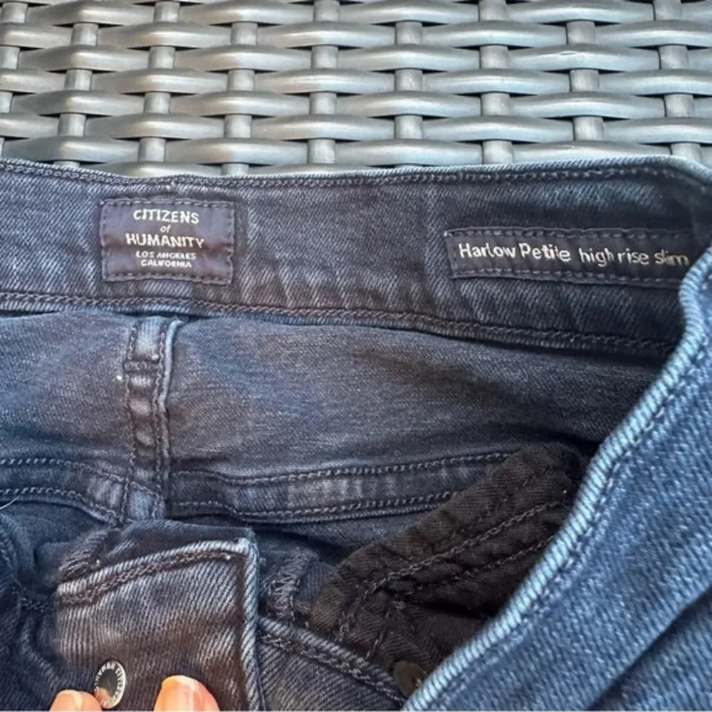 Citizens of Humanity Harlow High Rise Slim Jeans 26P Dark Wash Skinny USA Luxury